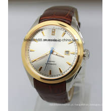 O relógio luxuoso do aço inoxidável dos relógios do desenhista dos homens luxuosos com Japão Movt